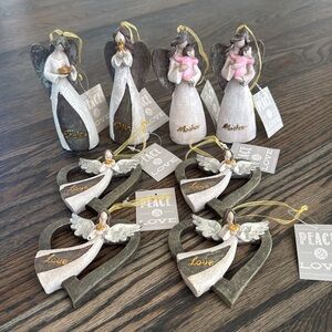 8 x Peace & Love Christmas Ornaments figures Angels from Kohls St Nicholas READ